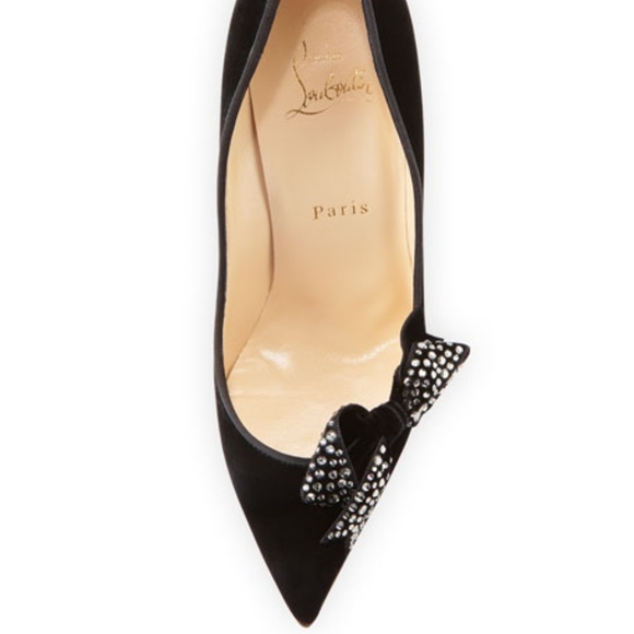 Christian Louboutin Black Heels with Signature Red Sole - Picture 2 of 8